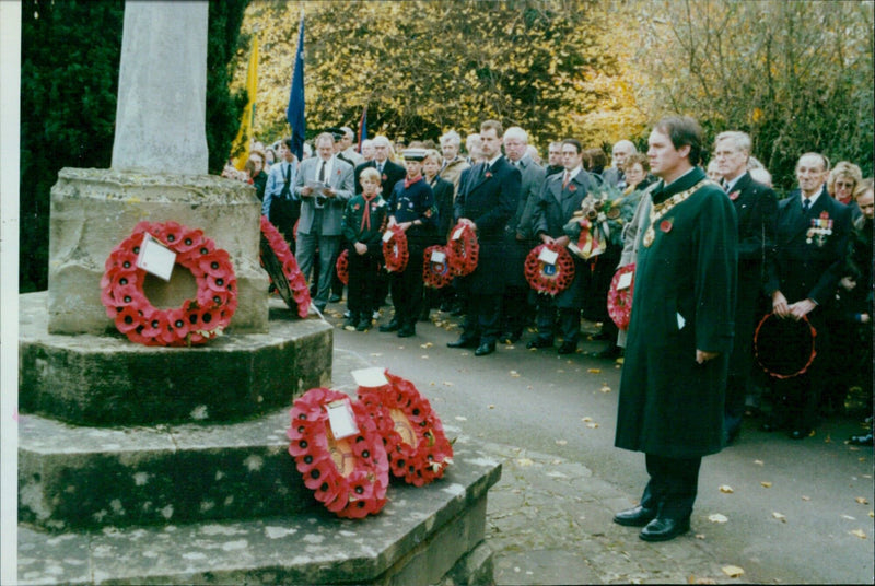 A veteran salutes during the Remembrance Day parade in Montreal. - Vintage Photograph