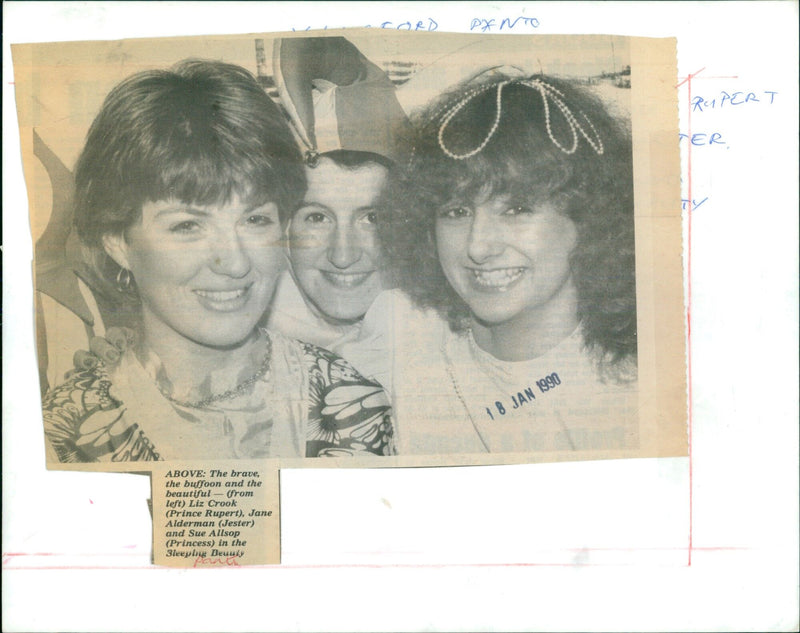 Liz Crook, Jane Alderman and Sue Allsop in the Sleeping Beauty Panto. - Vintage Photograph