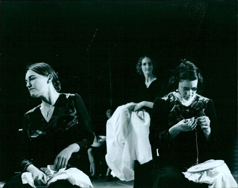 Actors take to the stage for the Shared Experience Theatre production of The House of Bernarda Alba. - Vintage Photograph