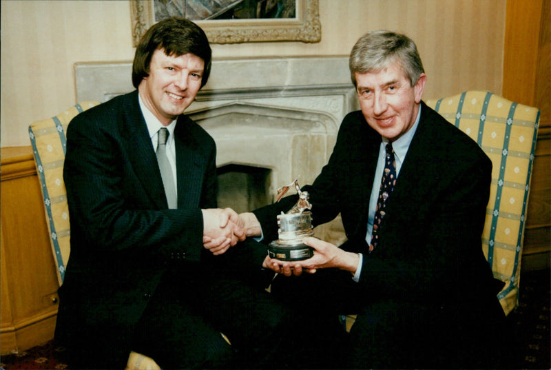 Unipart International's Managing Director Frank Hemsworth presents the Unipart Marshal of the Year Award. - Vintage Photograph