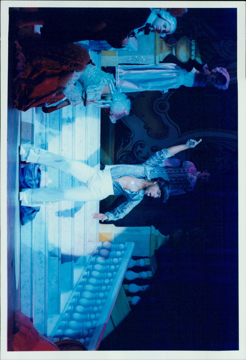 Students from the University of Oxford take part in a festive pantomime. - Vintage Photograph