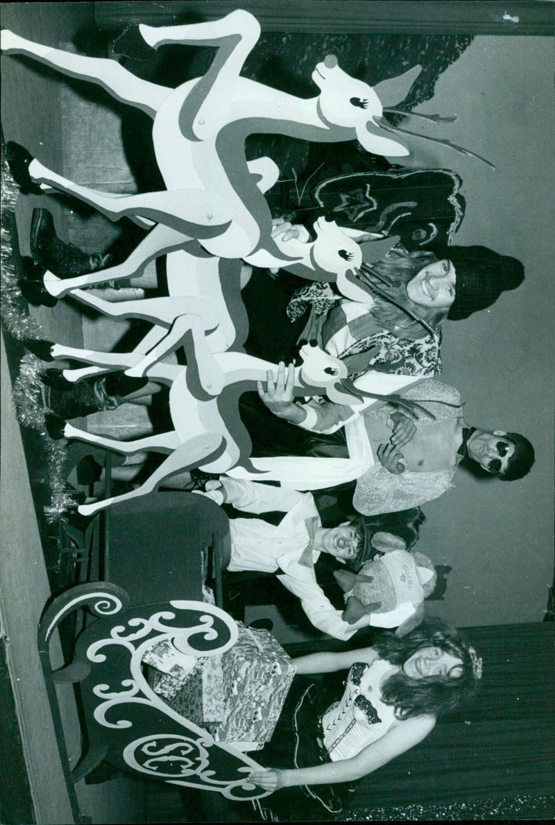 Three Panto cast members from left to right, David Taylor, Robert Jarrett and Gaenette with Robert Tomes. - Vintage Photograph