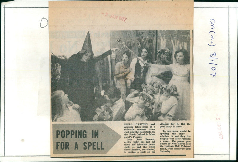 Jane Bennett and Rose Bennett perform in an adaptation of Jack and the Beanstalk. - Vintage Photograph