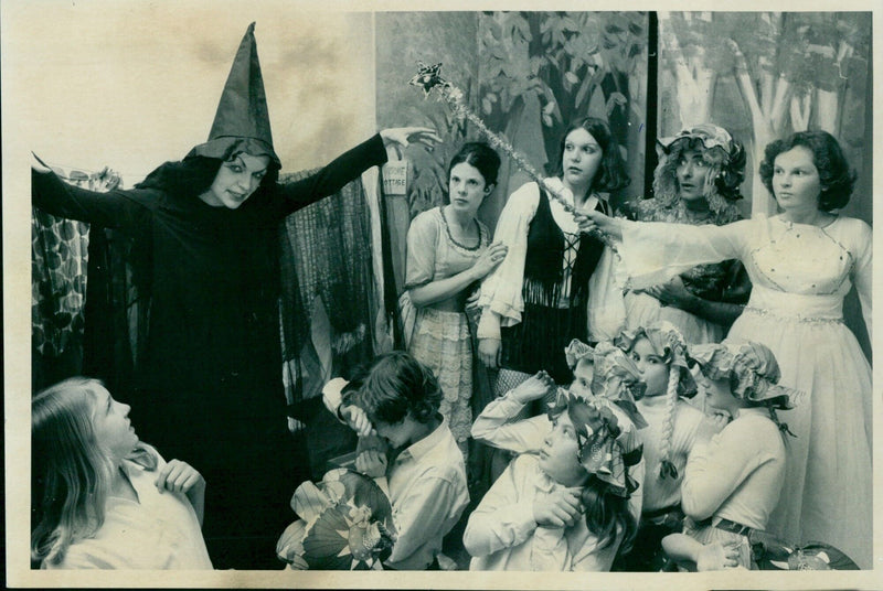 Jane Bennett and Rose Bennett perform in an adaptation of Jack and the Beanstalk. - Vintage Photograph