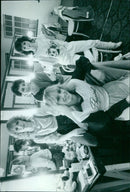 A model wearing a PANT F s/s lix LI outfit during the 1983 m4/6 fashion show. - Vintage Photograph