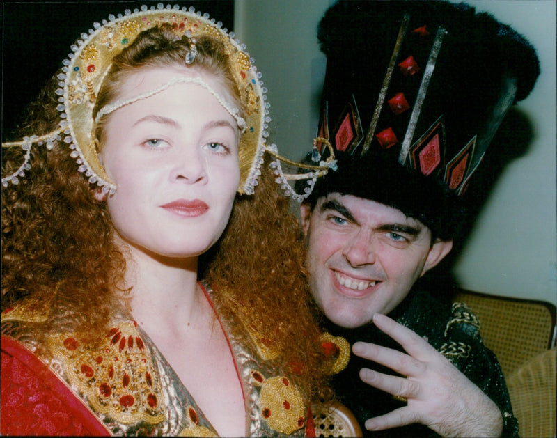 Cast members of the Playhouse's production of Aladdin pose during a photocall in Oxford, England. - Vintage Photograph