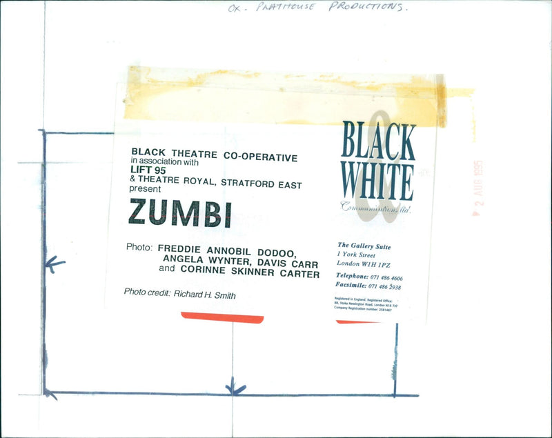 Members of the cast of Zumbi, a production by Black Theatre Co-operative, are pictured at a rehearsal. - Vintage Photograph