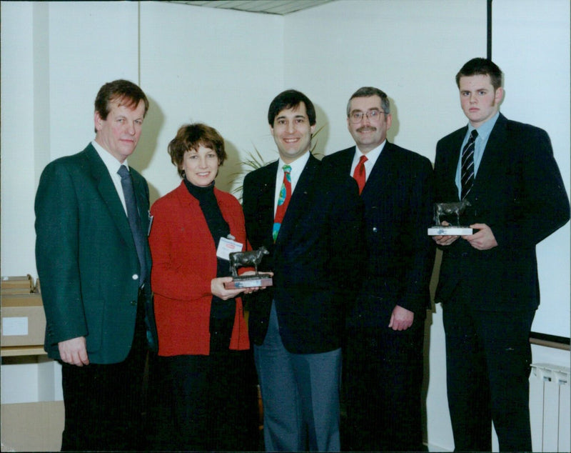 Local business leaders meet with MP to discuss Unigate project. - Vintage Photograph