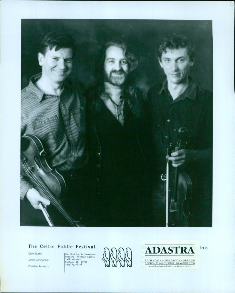 The Celtic Fiddle Festival featuring Kevin Burke, John Cunningham, and Christian Lemaitre. - Vintage Photograph