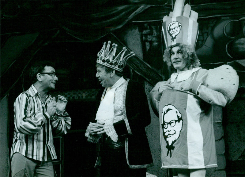 Cast of Jack and the Beanstalk perform at the Apollo in Oxford. - Vintage Photograph