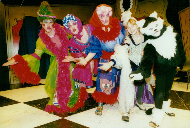 The cast of "Cinderella" at the Oxford Playhouse, presented by the Welsh National Opera and The Oxford Playhouse. - Vintage Photograph