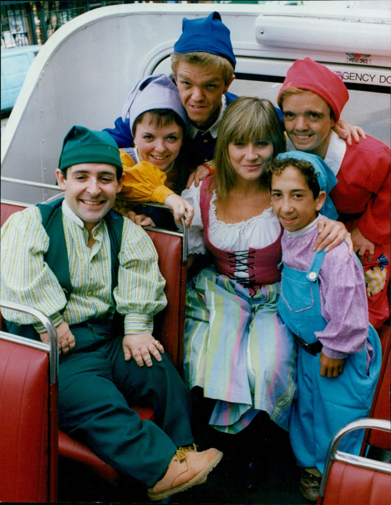 The cast of Snow White and the Seven Dwarfs perform at the Apollo Theatre. - Vintage Photograph