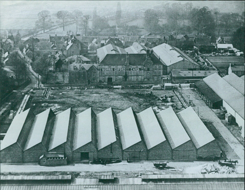 A wide view of the construction of a car parking plot in Oxford, UK. - Vintage Photograph