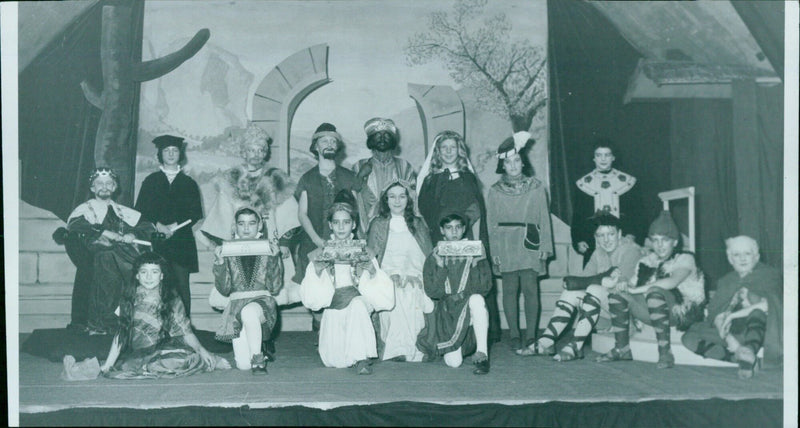 Dragon Seuvol pupils perform the play "The Business of Good Government" at the School Hall. - Vintage Photograph