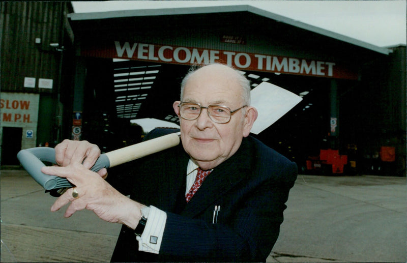 The Timbmet Group Chairman, Dan Kemp, celebrates the company's expansion with Rose Kemp, Simon Fineman and Simon Kemp. - Vintage Photograph