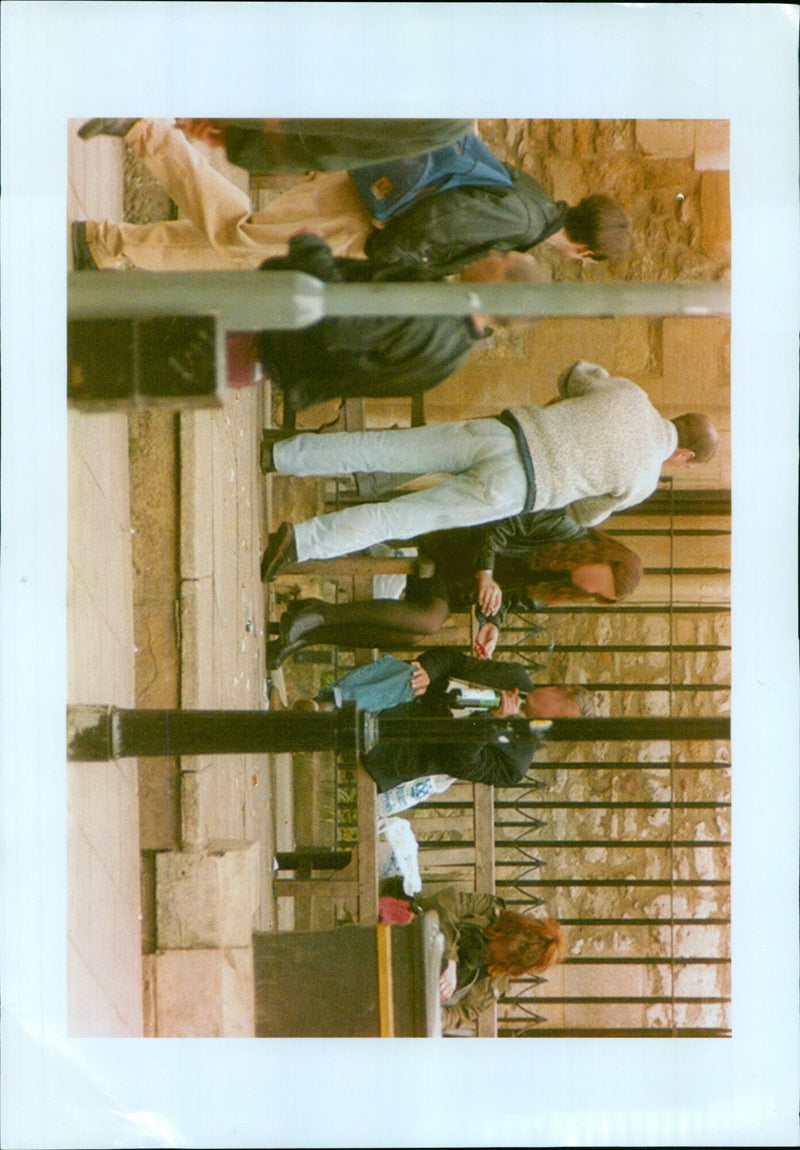 A group of people attending a protest in Oxford, UK. - Vintage Photograph