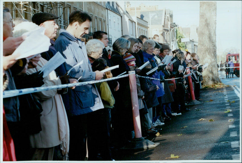 Oxford residents gather to commemorate Remembrance Day. - Vintage Photograph