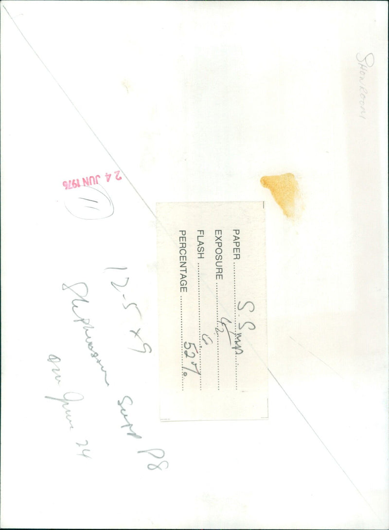 Fire exit sign in a showroom - Vintage Photograph