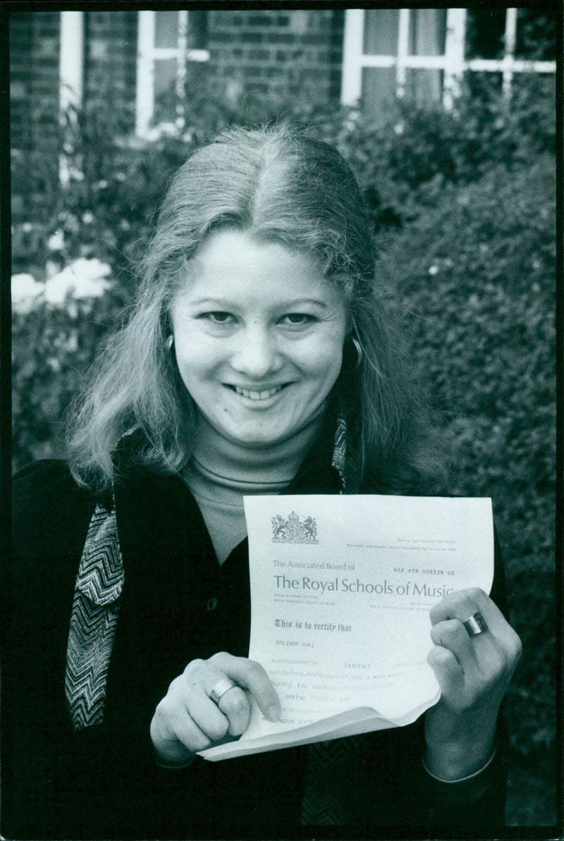 Belinda Bull receiving her music prize at Headington School Prize Giving. - Vintage Photograph