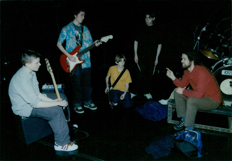 Cast of ANI Drama's "Sounding Off" rehearsing at Pegasus Theatre. - Vintage Photograph