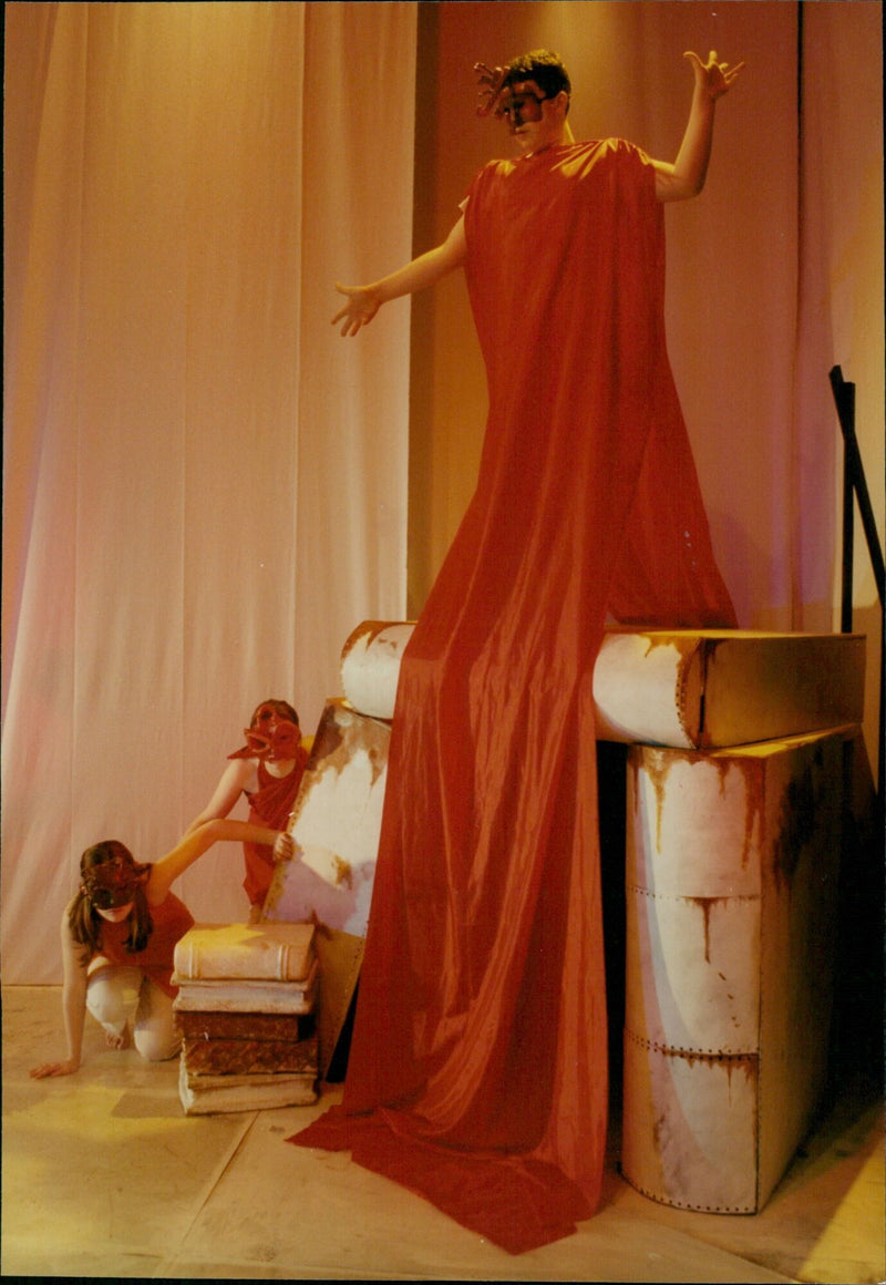 Cast members of The Tempest perform at the Pegasus Theatre in Oxford, England. - Vintage Photograph