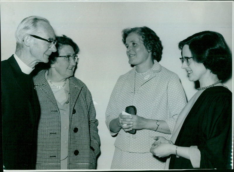 Mrs. C.T. O'Reilly and her guests at a farewell garden party. - Vintage Photograph