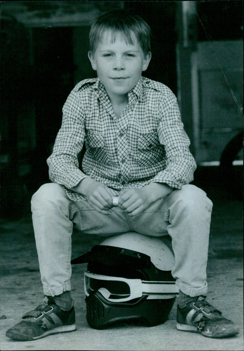 Ten-year-old James Moore was shocked when a thief stole his beloved motorbike on the eve of his schoolboy scrambling debut. - Vintage Photograph