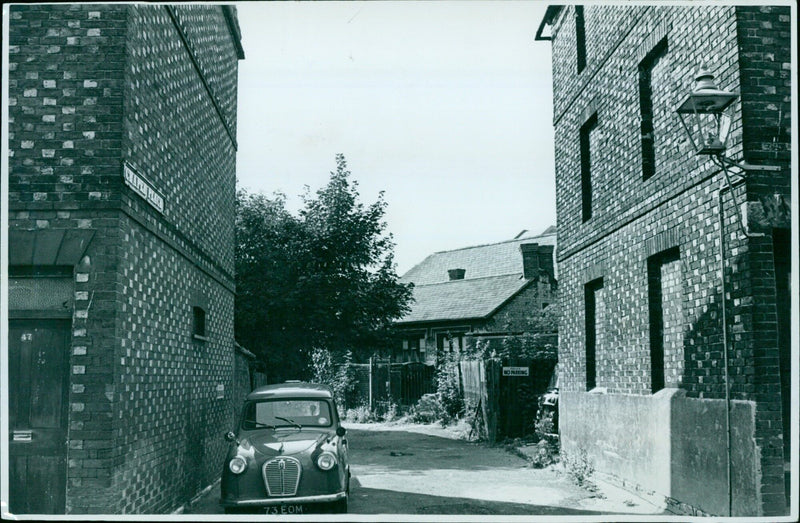 Friars, Oxford, England with "No Parking" signs. - Vintage Photograph