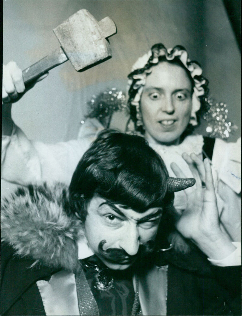 Stephen Mabb MA as an elderly fairy in the Christmas production of Cinderella at the Pegasus Theatre in Magdalen College. - Vintage Photograph