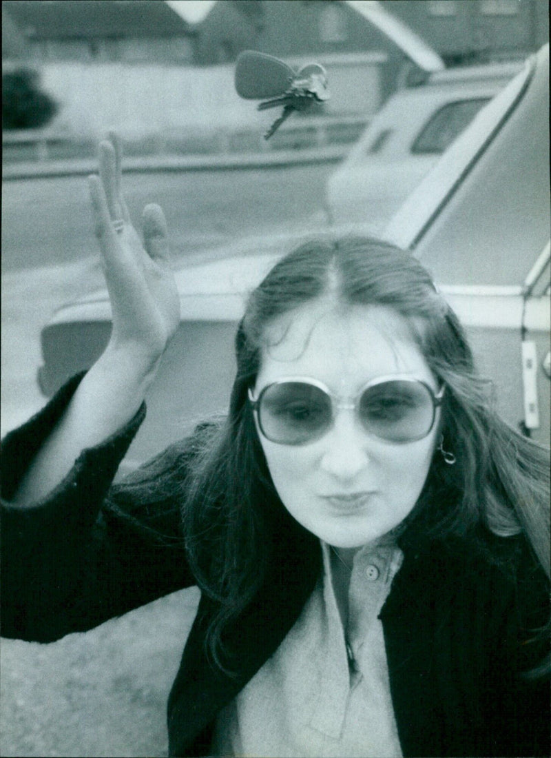 Brenda Speakman stands in front of her newly opened business. - Vintage Photograph