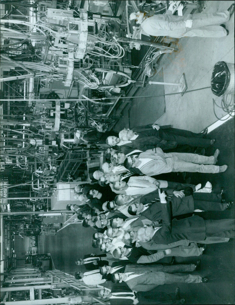 A group of visitors from RASC Association and RCT XOXXXXX soldiers visit the body blant at Cowley. - Vintage Photograph