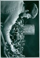 Mary SCIENTIFIC FILMS filming a reverse shot on a location set. - Vintage Photograph