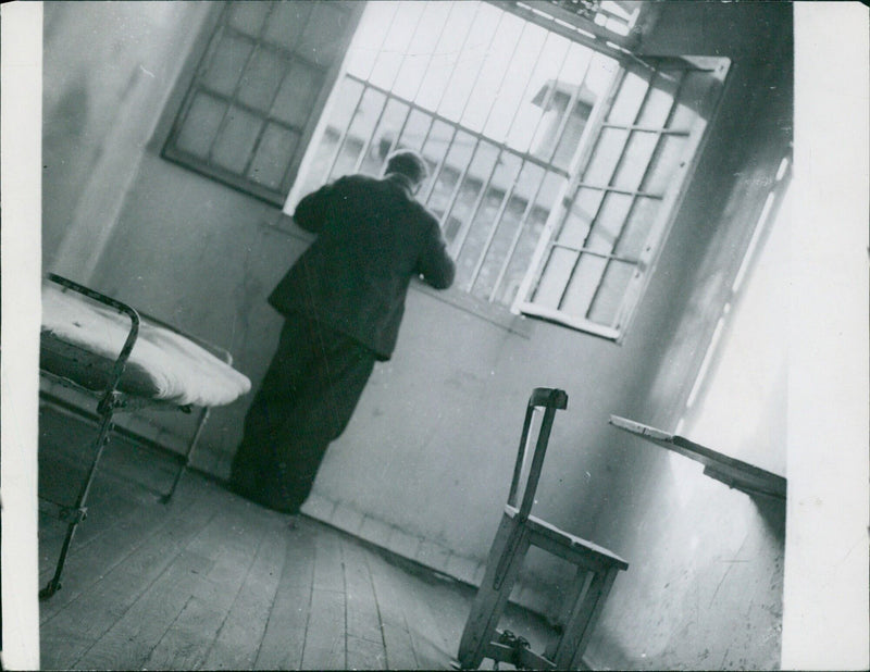 Inside a Cell at Fresnes Prison - Vintage Photograph