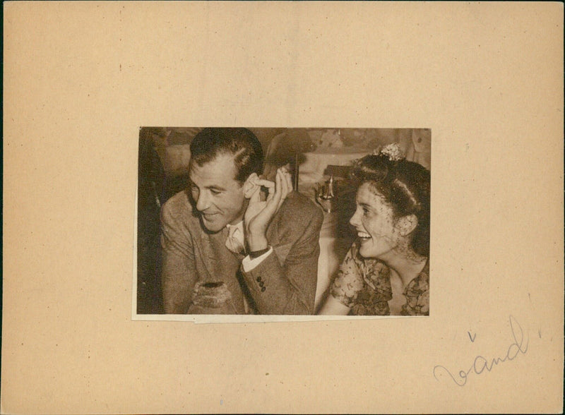 Gary Cooper and his son Sandra Shaw in 1941 - Vintage Photograph