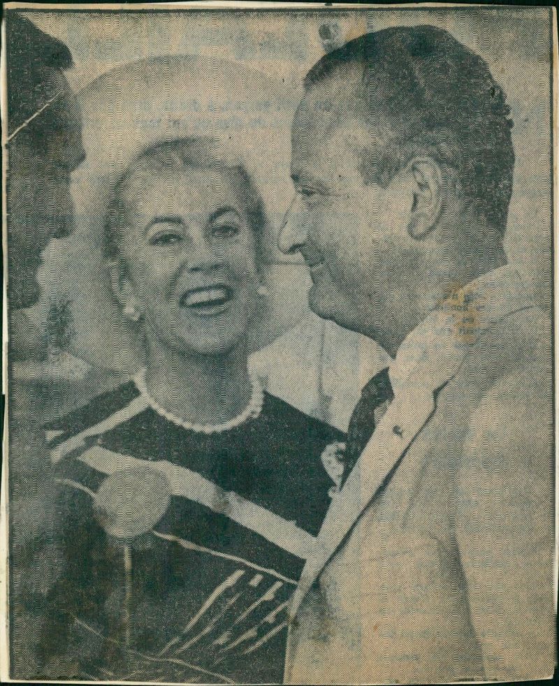 Gary Cooper's widow Veronica with new husband John Converse M. V. 47/64 - Vintage Photograph