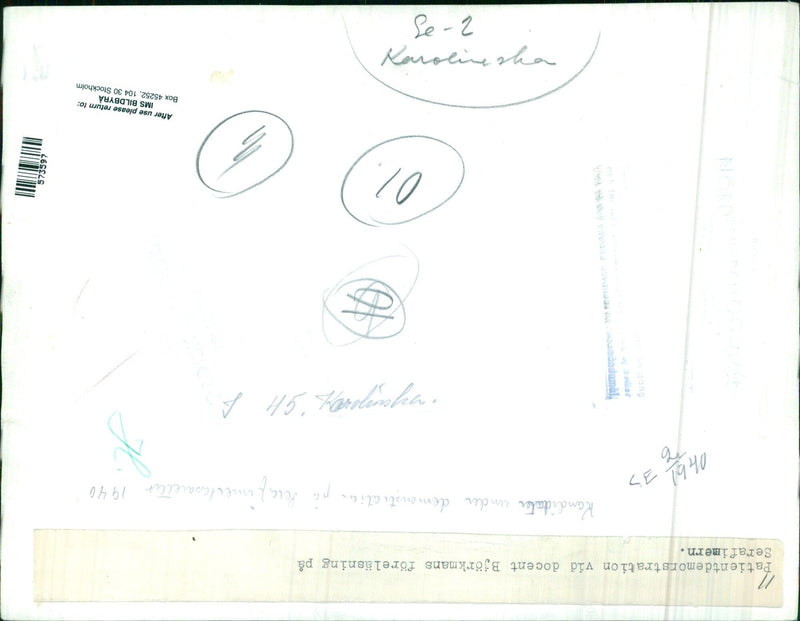 Patient demonstration during Professor Björkman's lecture at Serafimern - Vintage Photograph