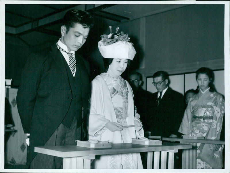 Japanese Wedding Postwar Style - Vintage Photograph