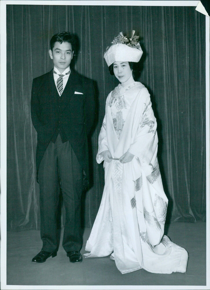 Japanese Wedding Postwar Style - Vintage Photograph