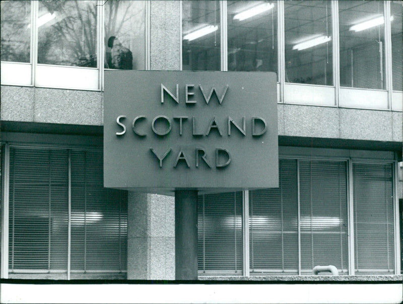 Entrance to New Scotland Yard, headquarters of the Metropolitan Police in London - Vintage Photograph