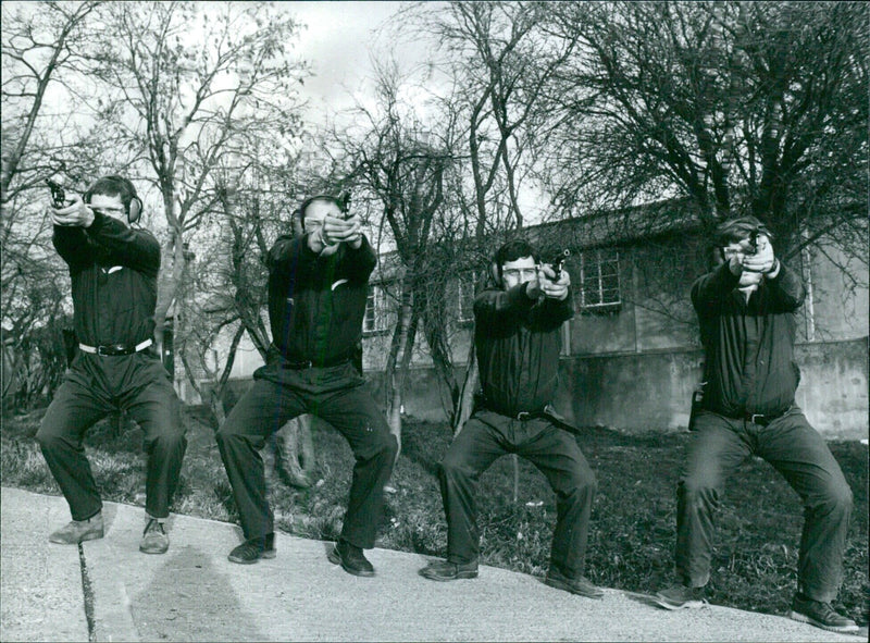 Police marksmen in training - Vintage Photograph