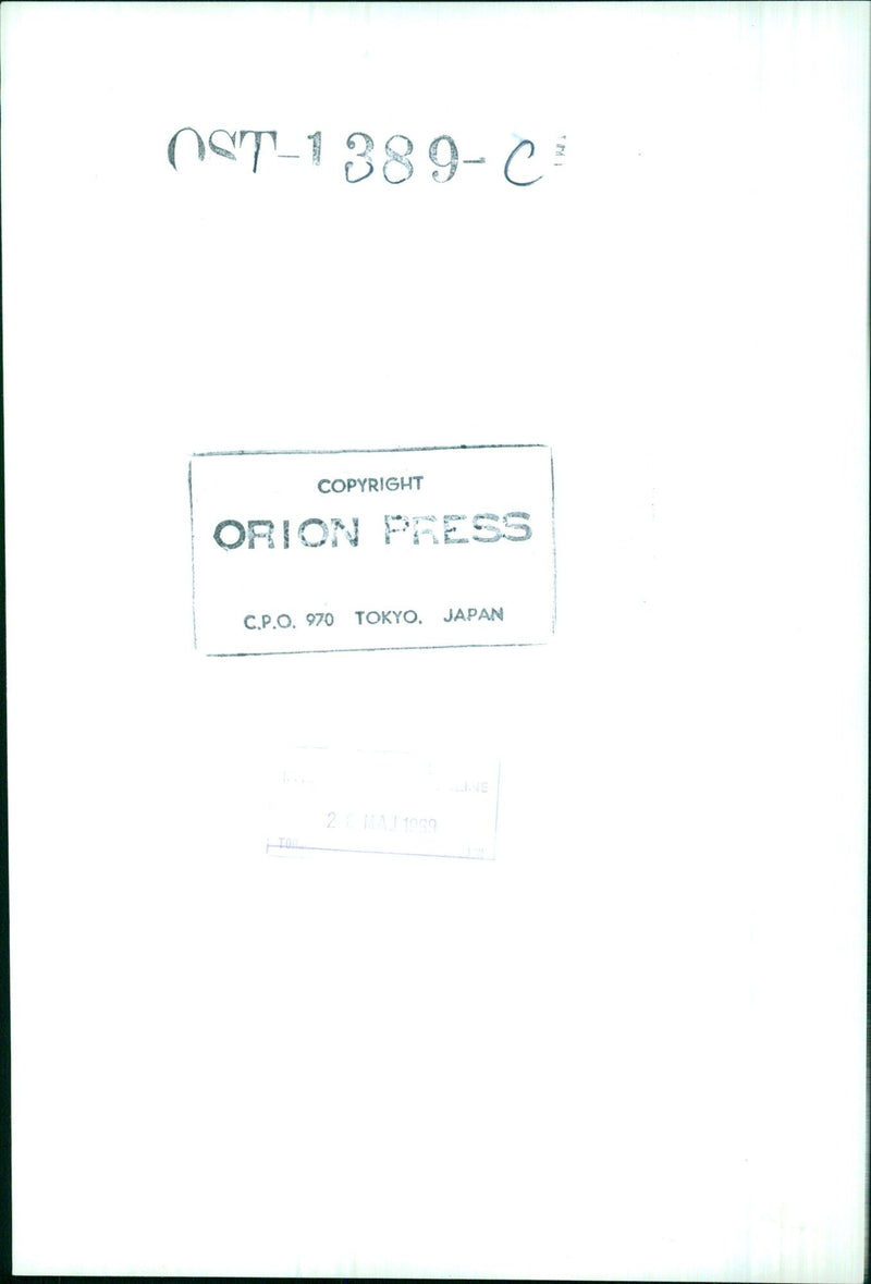 OST-1389-C ² COPYRIGHT ORION PRESS C.P.O. 970 TOKYO. JAPAN 2 € MAJ 1969 LINE - Vintage Photograph