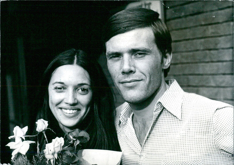 Richard & Cristina Whitecross after their arrival in Britain - Vintage Photograph