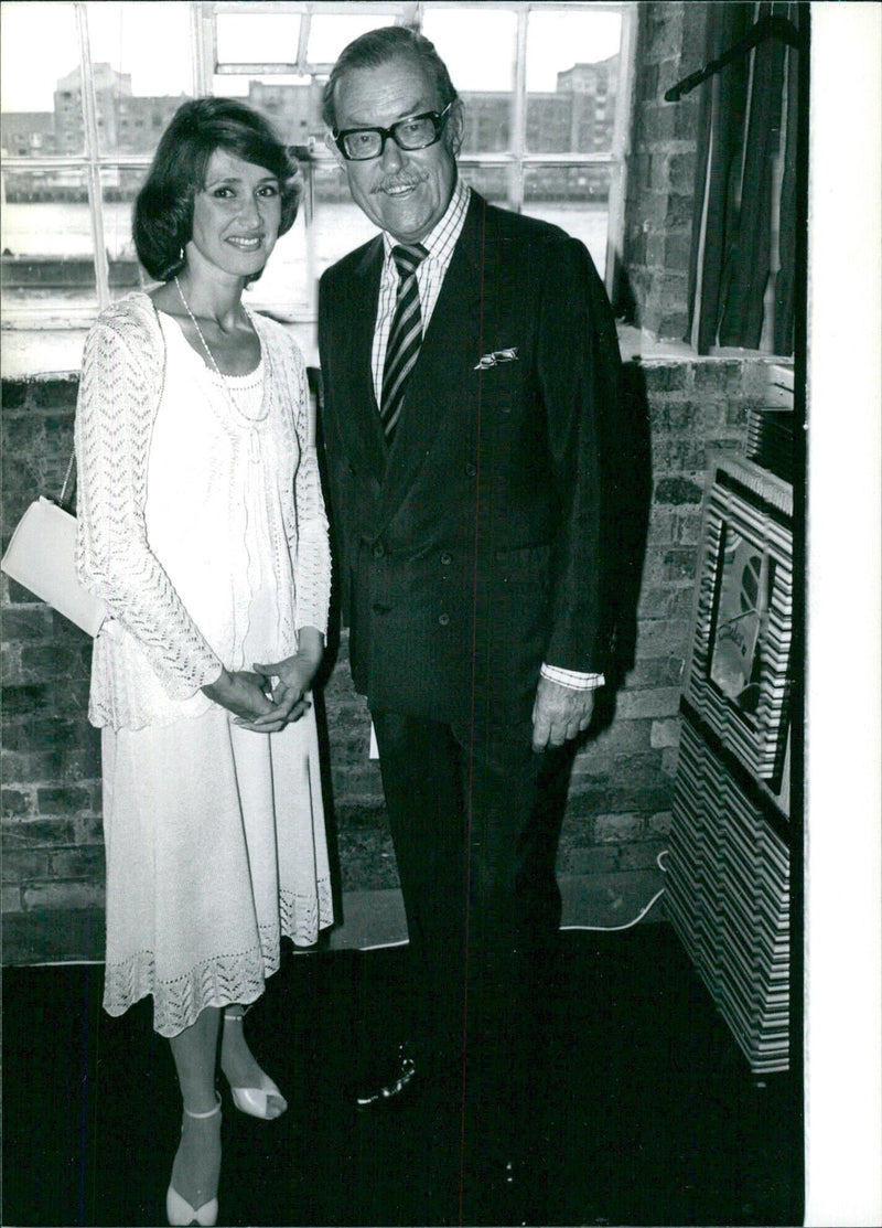 Alan Whicker & Jan Leeming at a London party - Vintage Photograph