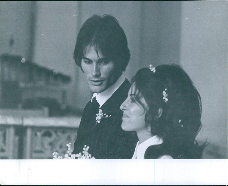 Jerence Guerin and Deana Martin during the Wedding Ceremony - Vintage Photograph