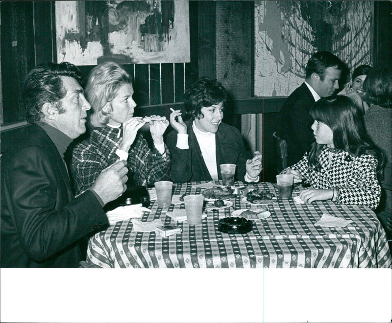 GALIO ALFARIAS LEME DEAN MARTIN + JEANNE DAUGHTERS DERNA + GINA PLEASE GIVE PHOTOGRAPHER CREDIT ROY CUMMINGS PHOTO NO. PHOTOGRAPH ON LOAN, FOR ONE TIME REPRODUCTION RICHBIS IN U. S. AND CANADA. - Vintage Photograph