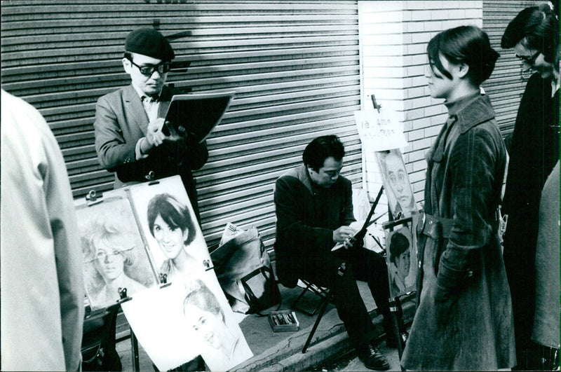 Portrait Painters in Tokyo - Vintage Photograph