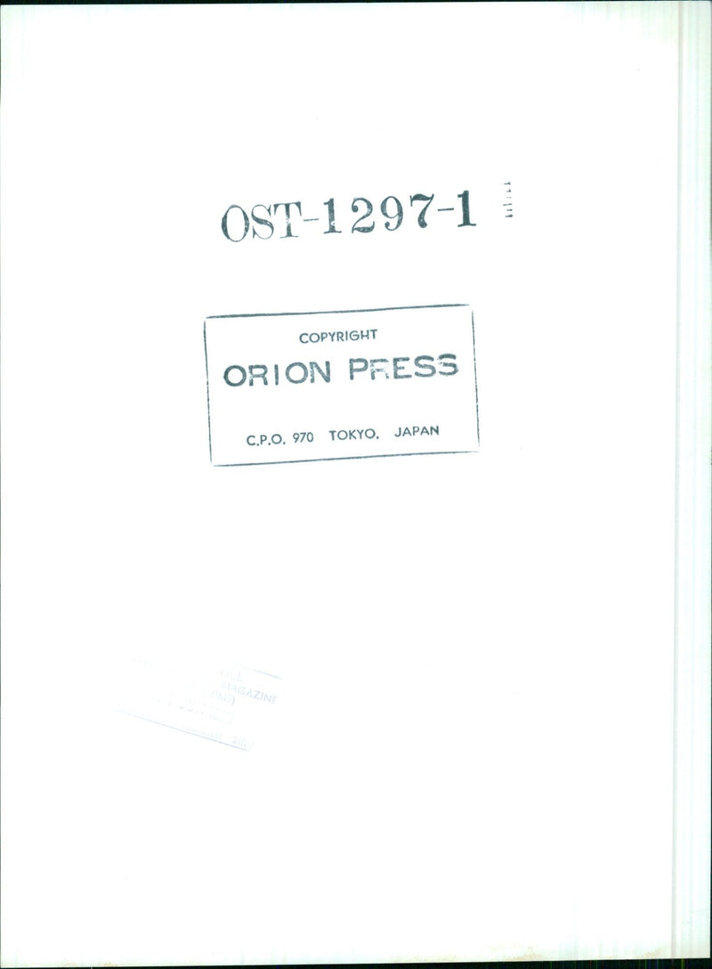 OST-1297-1 ORION PRESS COPYRIGHT MAGAZINE 300 C.P.O. 970 TOKYO, JAPAN - Vintage Photograph