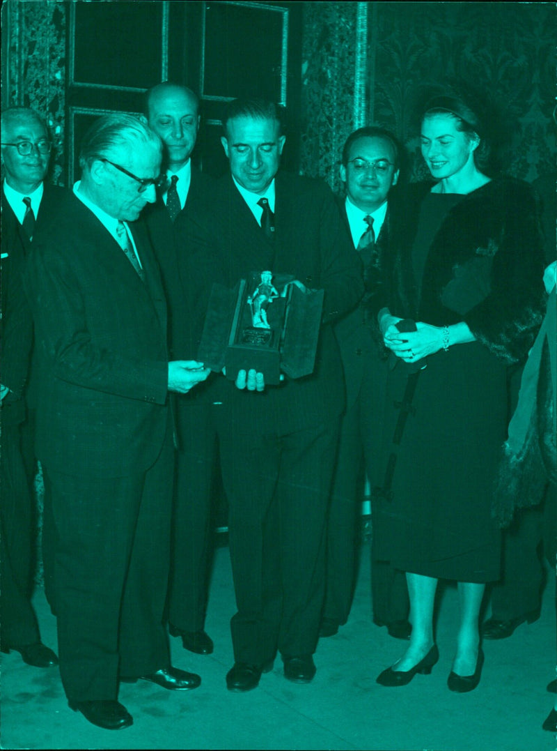 Bergman received by the Head of State along with actors, directors, and producers who were awarded the David di Donatello prize - Vintage Photograph