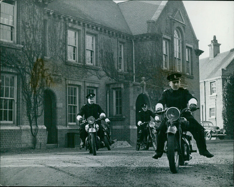 The motor cycle patrol sets out - Vintage Photograph