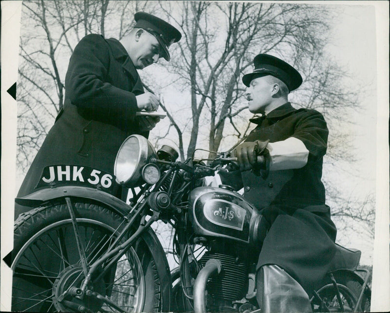 Police interrogation of former pilot - Vintage Photograph